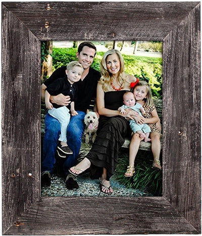 BarnwoodUSA Farmhouse Picture Frame with 3 Inch Wide Frame, 100% Reclaimed Wood