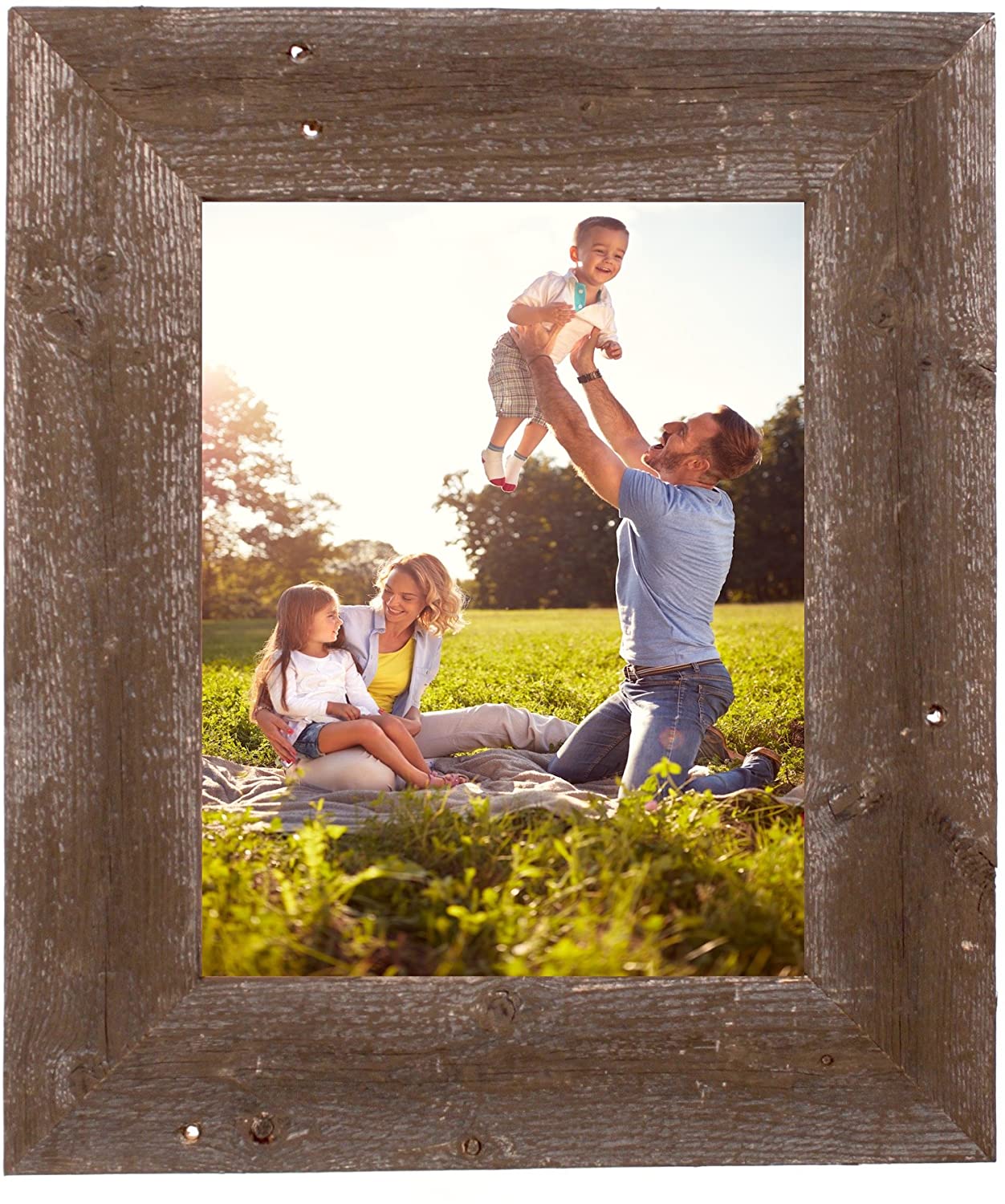 BarnwoodUSA Rustic Farmhouse Style Picture Frame with 3 Inch Wide Frame, 100% Reclaimed Wood