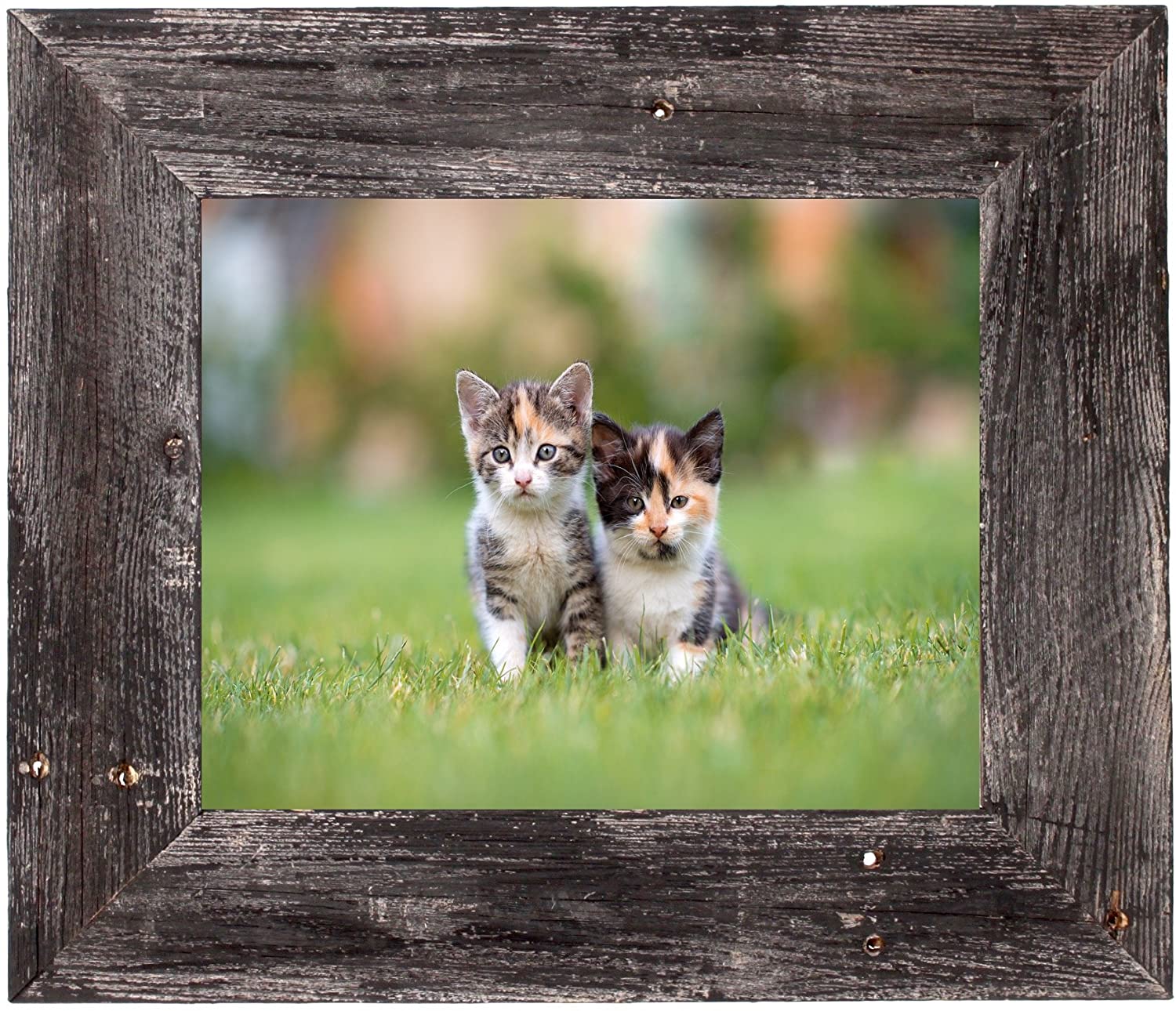 BarnwoodUSA Farmhouse Picture Frame with 3 Inch Wide Frame, 100% Reclaimed Wood | Smokey Black
