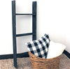 Wooden blanket ladder decorative idea