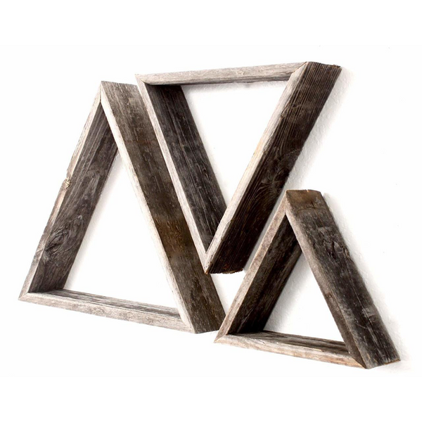 Triangle Floating Rack Rustic Farmhouse Floating Triangle Shelves - Barnwood USA