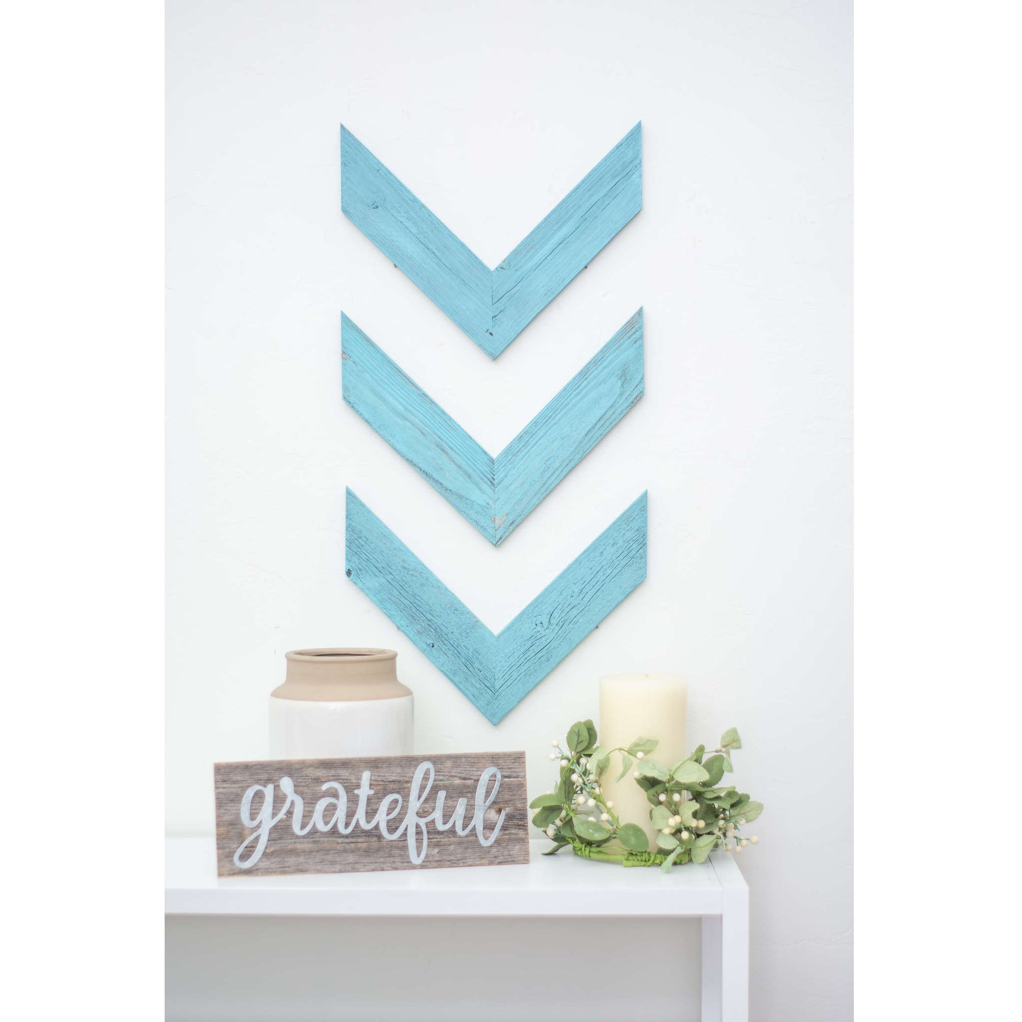 Wooden Arrow Wall Decor, Rustic Brown Wooden Arrow Sign (set Of 3