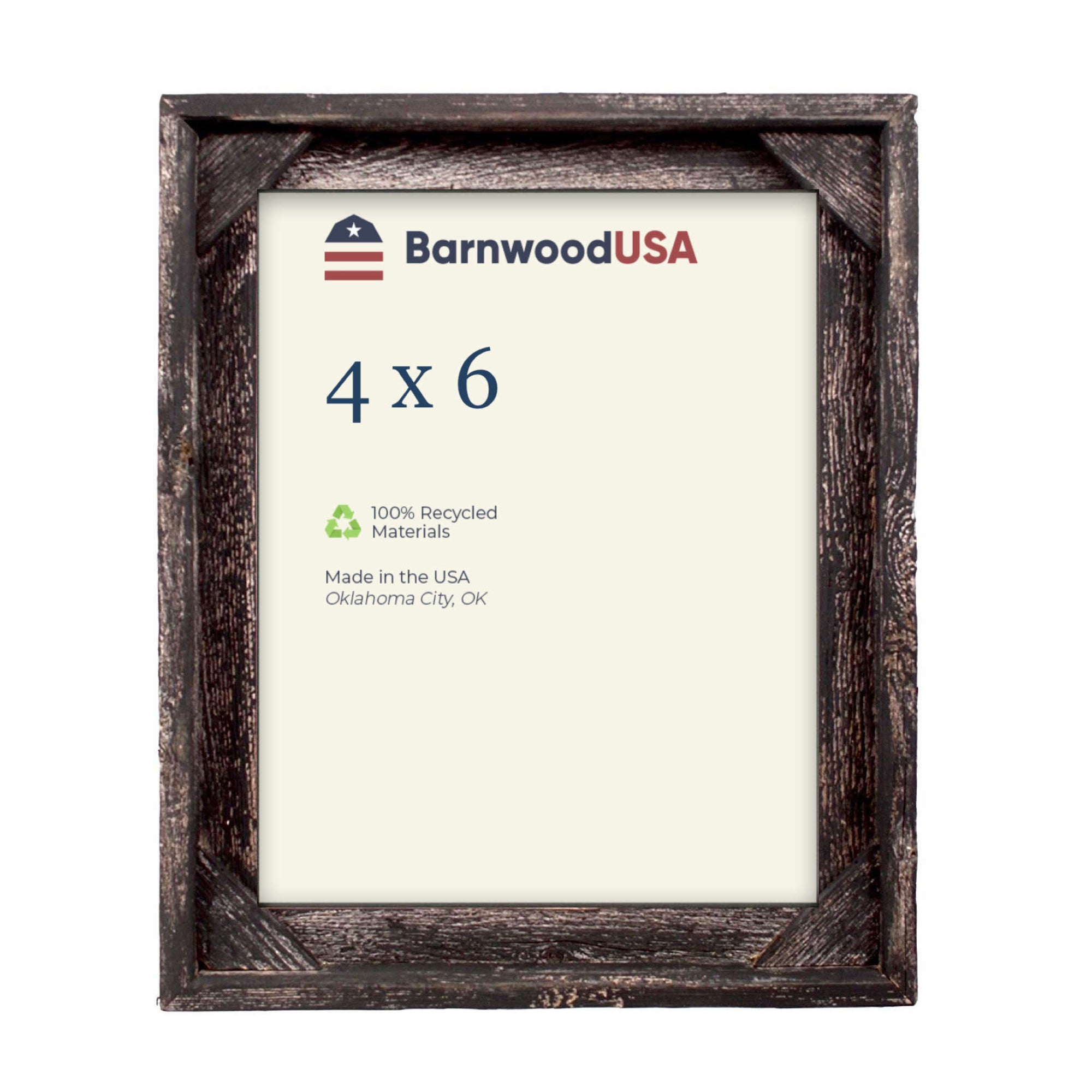 Rustic Farmhouse Signature Corner Block Picture Frame | Smoky Black