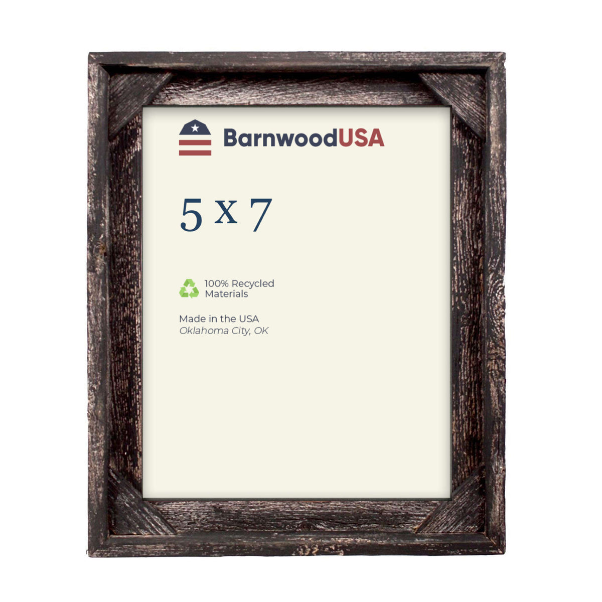 Rustic Farmhouse Signature Corner Block Picture Frame | Smoky Black ...