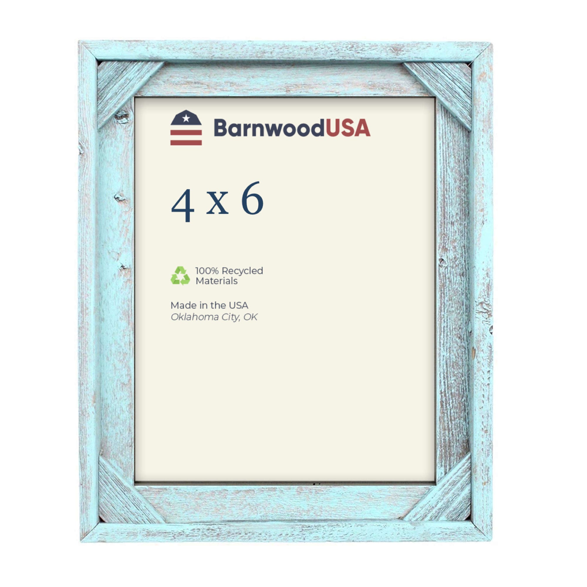 BarnwoodUSA 4 in. x 6 in. Robins Egg Blue Rustic Farmhouse