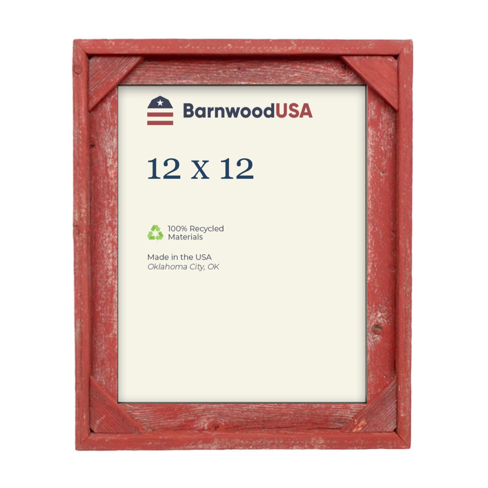 Rustic Farmhouse Signature Corner Block Picture Frame | Rustic Red