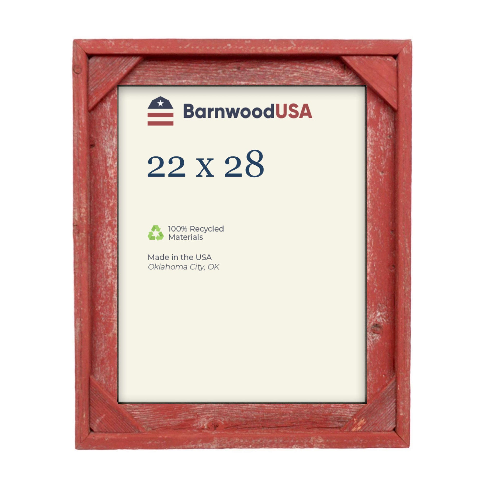 Rustic Farmhouse Signature Corner Block Picture Frame | Rustic Red