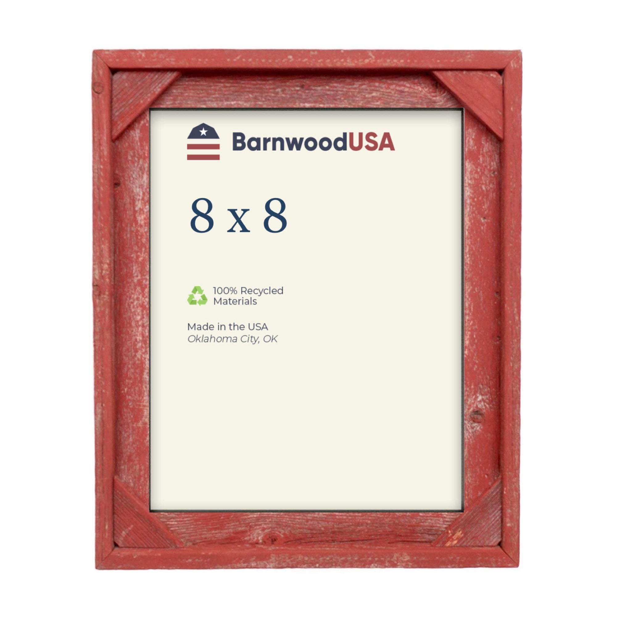 Rustic Farmhouse Signature Corner Block Picture Frame | Rustic Red