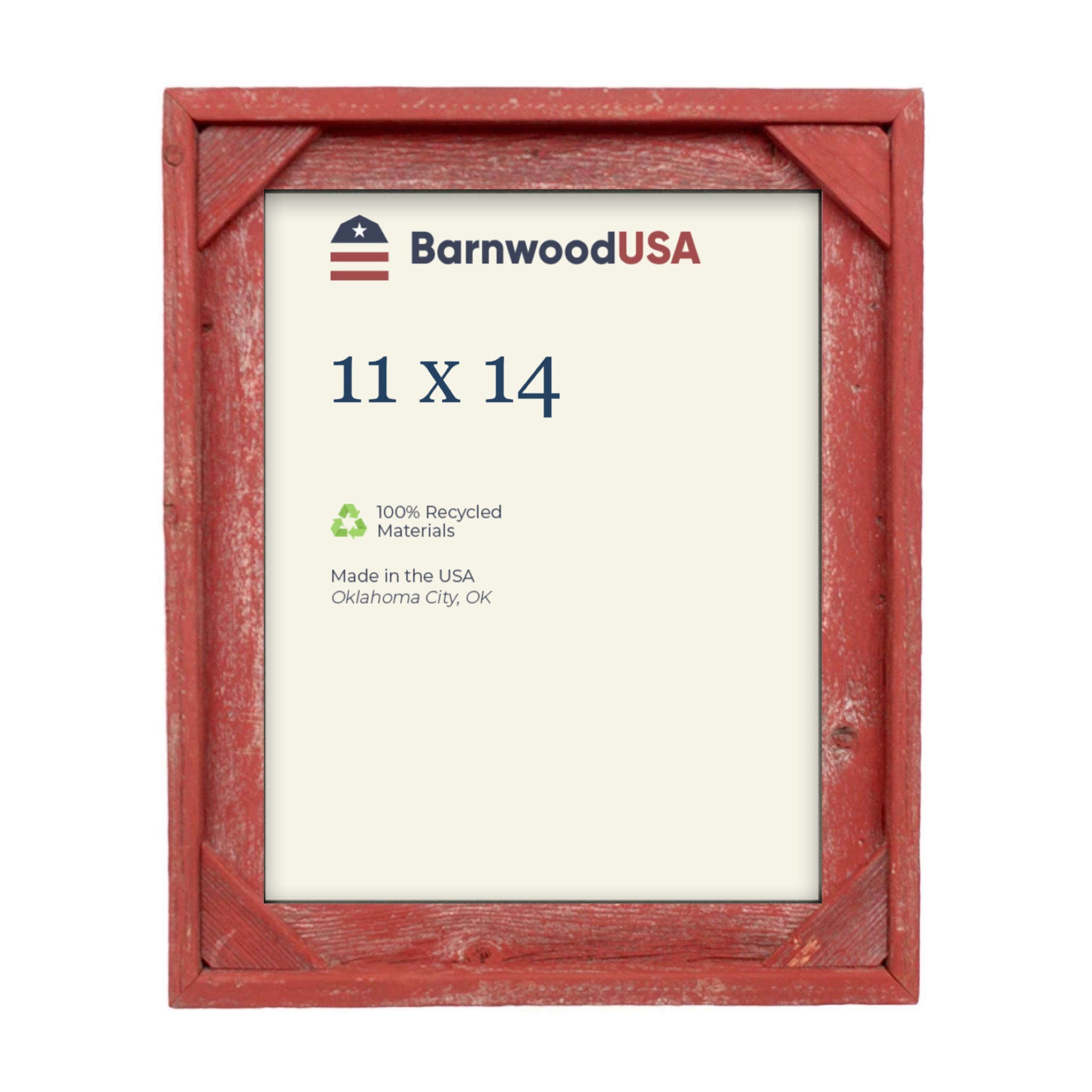 Rustic Farmhouse Signature Corner Block Picture Frame | Rustic Red