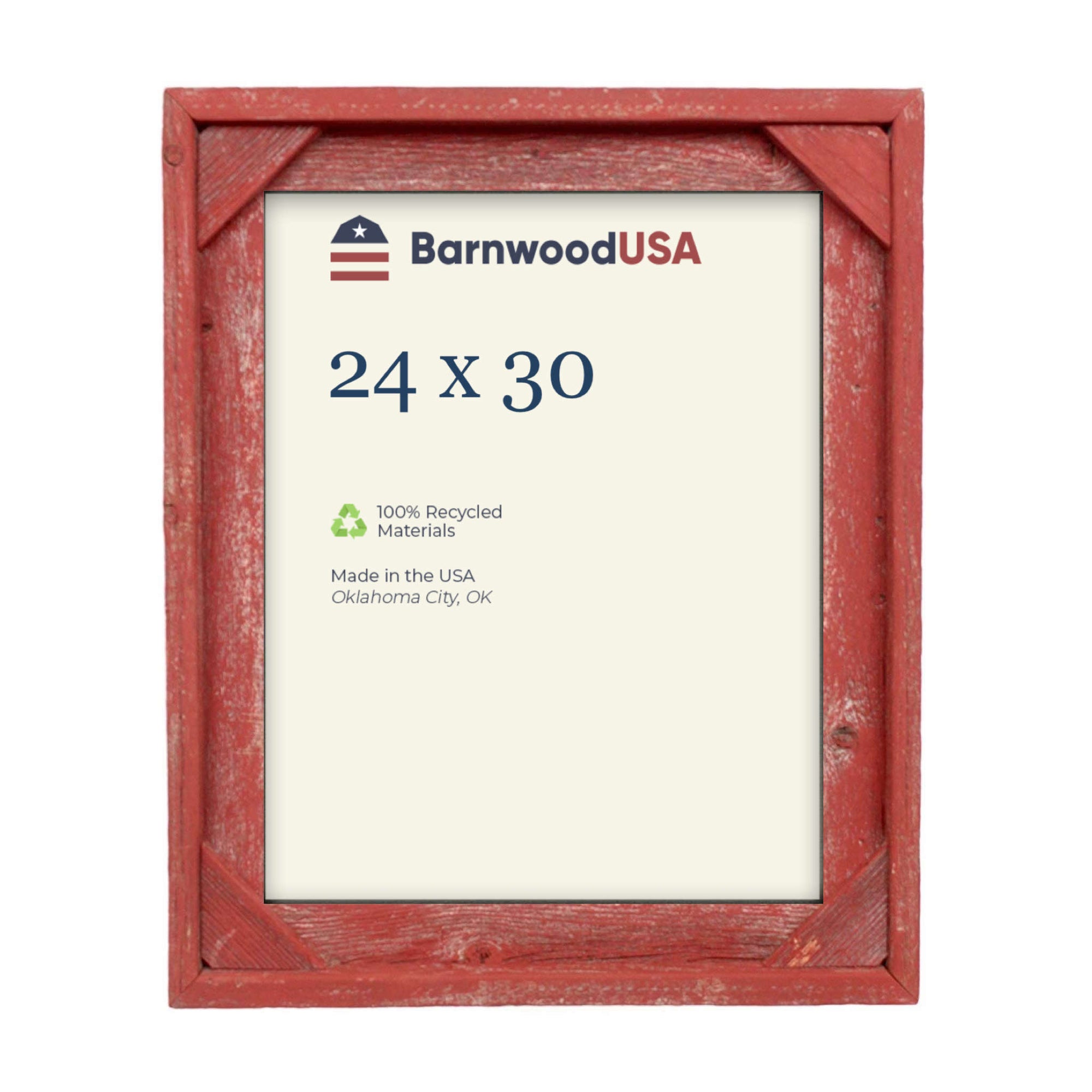 Rustic Farmhouse Signature Corner Block Picture Frame | Rustic Red