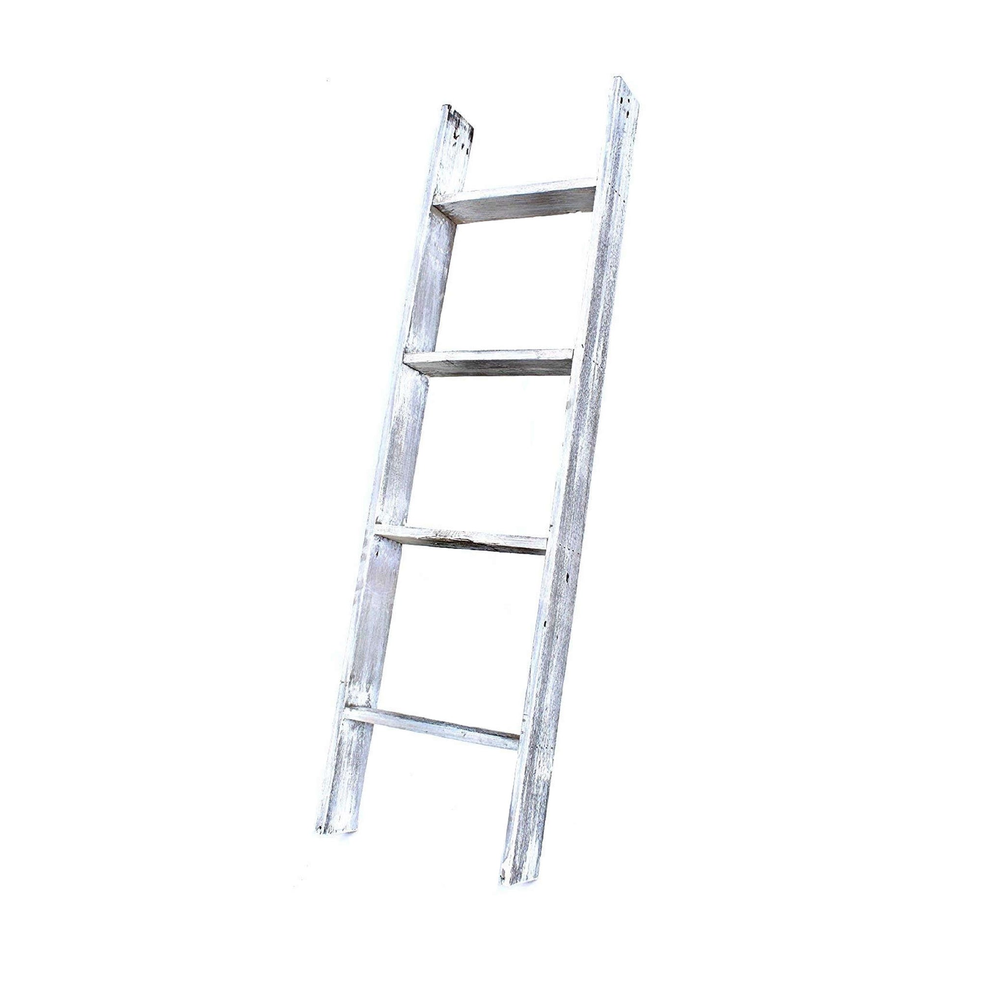 Rustic Farmhouse Throw Blanket Bookcase Ladder