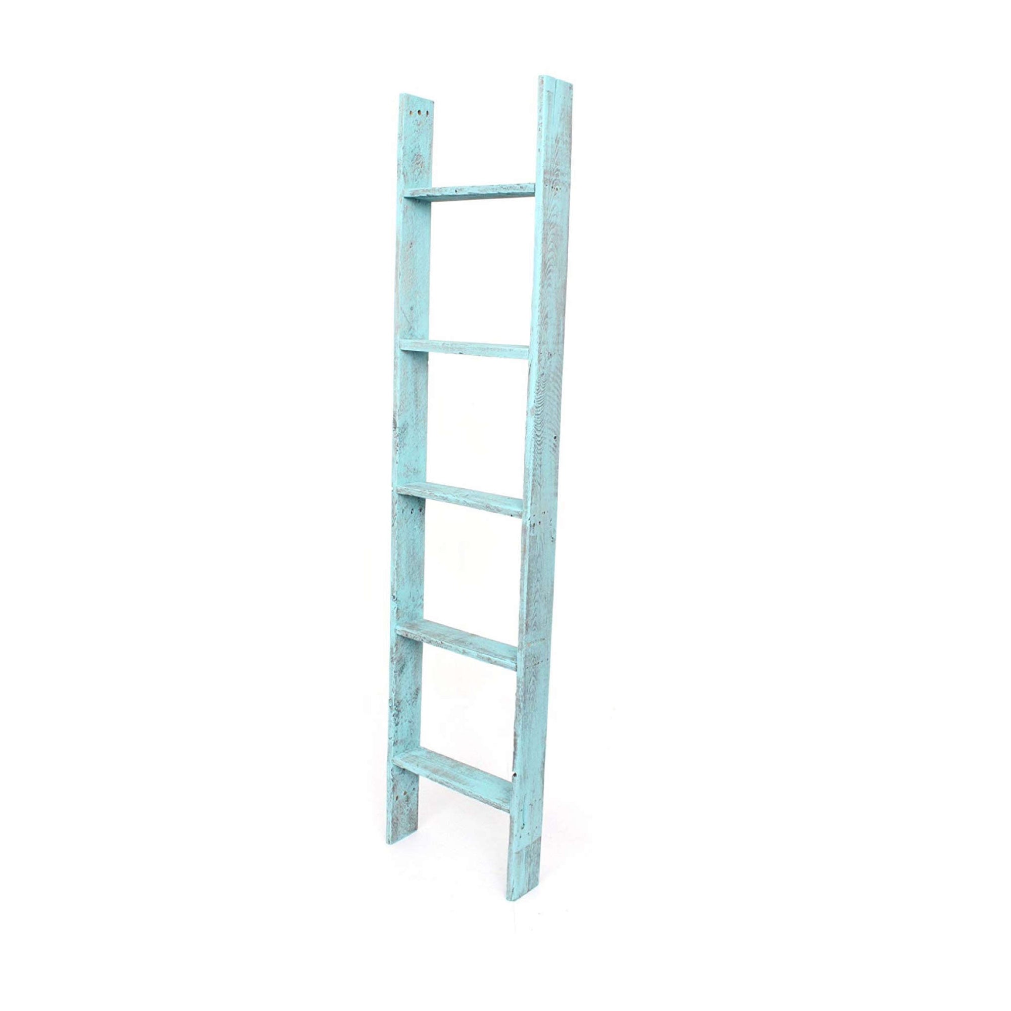 Rustic Farmhouse Throw Blanket Bookcase Ladder