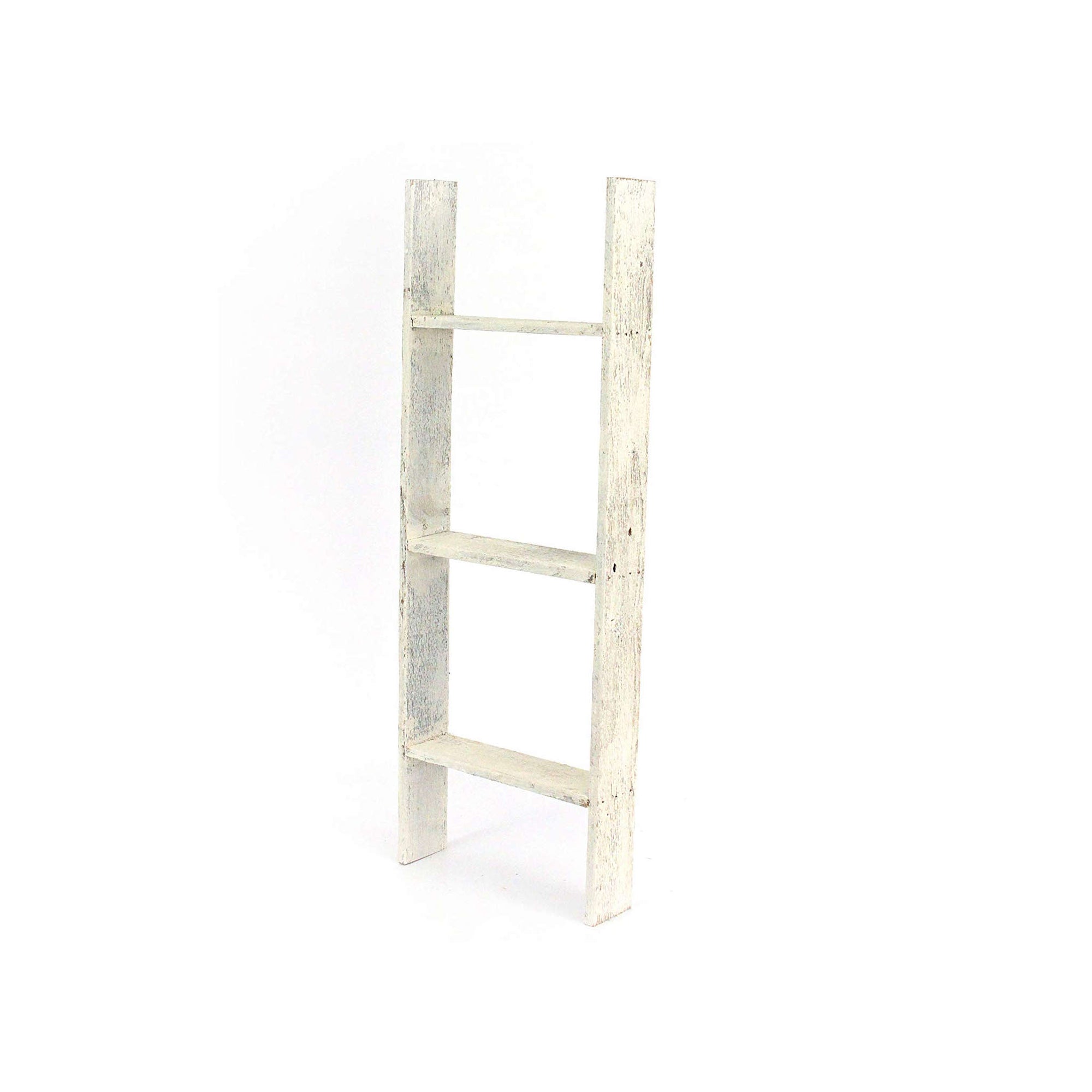 White distressed deals ladder shelf