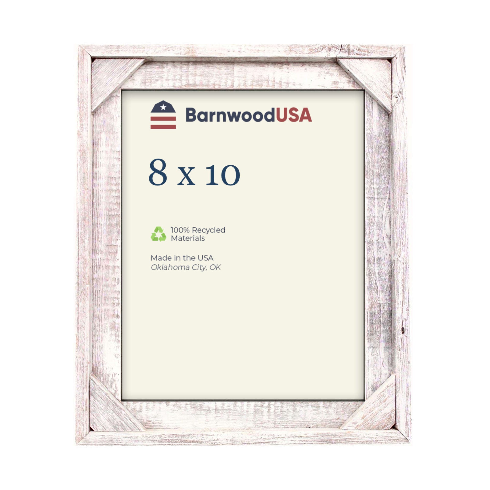 Rustic Farmhouse Signature Corner Block Picture Frame | White Wash