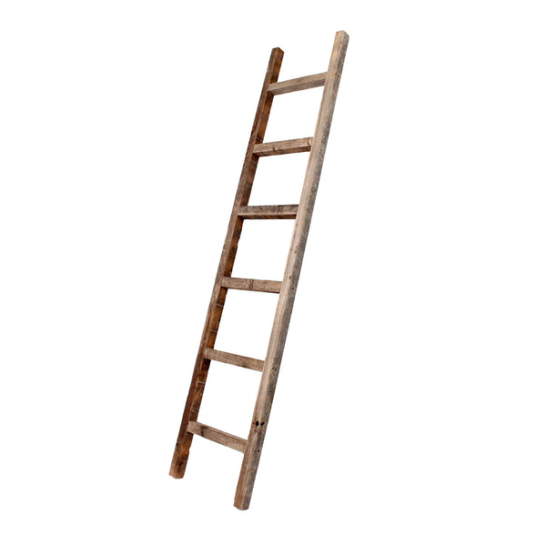 Rustic Farmhouse Blanket Ladder 1.5 Depth (2x6 Ladder) Weathered Gray 6'
